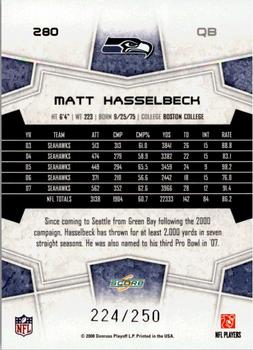 2008 Score - Super Bowl XLIII Light Blue Glossy #280 Matt Hasselbeck Back