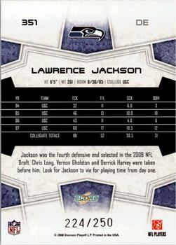 2008 Score - Super Bowl XLIII Light Blue Glossy #351 Lawrence Jackson Back