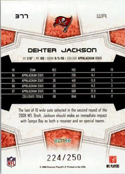 2008 Score - Super Bowl XLIII Light Blue Glossy #377 Dexter Jackson Back
