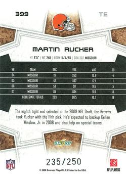 2008 Score - Super Bowl XLIII Light Blue Glossy #399 Martin Rucker Back