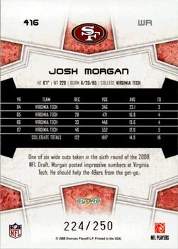 2008 Score - Super Bowl XLIII Light Blue Glossy #416 Josh Morgan Back