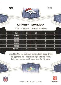 2008 Score - Super Bowl XLIII Gold #93 Champ Bailey Back