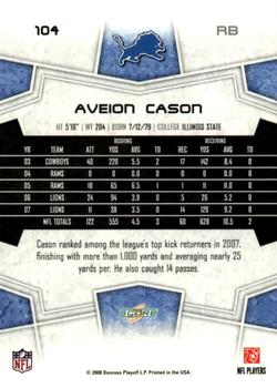 2008 Score - Super Bowl XLIII Gold #104 Aveion Cason Back