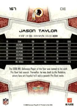2008 Score - Super Bowl XLIII Gold #167 Jason Taylor Back