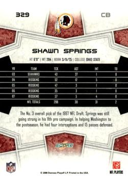 2008 Score - Super Bowl XLIII Gold #329 Shawn Springs Back