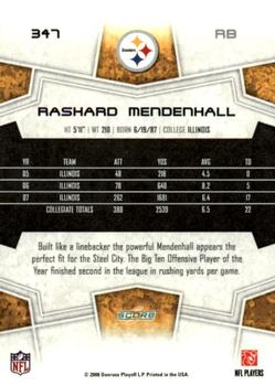 2008 Score - Super Bowl XLIII Gold #347 Rashard Mendenhall Back