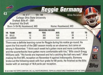 2002 Topps #43 Reggie Germany Back