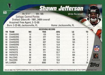 2002 Topps #60 Shawn Jefferson Back