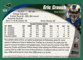 2002 Topps #319 Eric Crouch Back