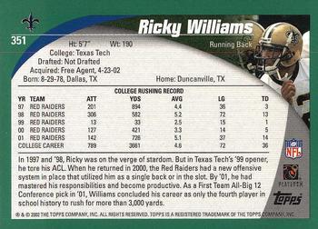 2002 Topps #351 Ricky Williams Back