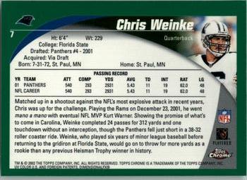 2002 Topps Chrome #7 Chris Weinke Back