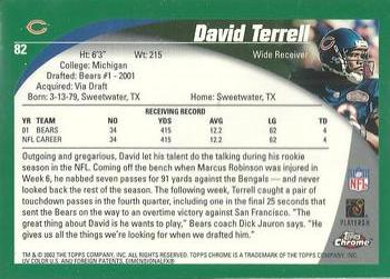 2002 Topps Chrome #82 David Terrell Back