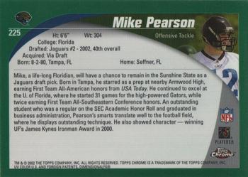2002 Topps Chrome #225 Mike Pearson Back