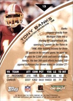 2002 Topps Debut #13 Tony Banks Back