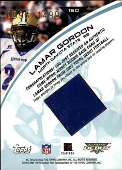 2002 Topps Debut #160 Lamar Gordon Back