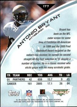2002 Topps Debut #177 Antonio Bryant Back
