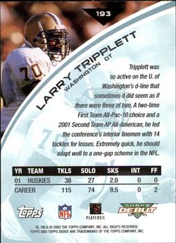 2002 Topps Debut #193 Larry Tripplett Back