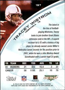 2002 Topps Debut #197 Tracey Wistrom Back