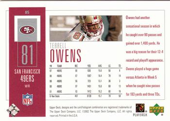 2002 UD Piece of History #85 Terrell Owens Back
