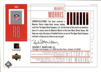 2002 UD Piece of History #143 Maurice Morris Back