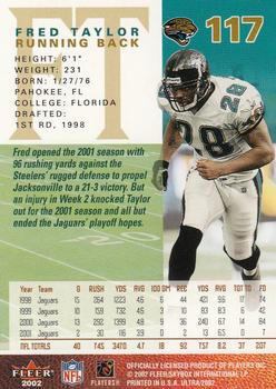 2002 Ultra #117 Fred Taylor Back