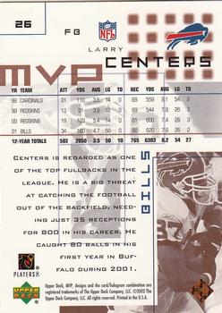 2002 Upper Deck MVP #26 Larry Centers Back