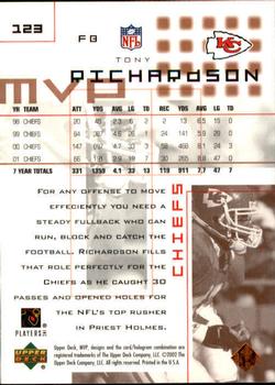 2002 Upper Deck MVP #123 Tony Richardson Back