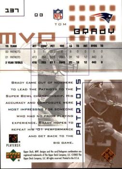 2002 Upper Deck MVP #137 Tom Brady Back