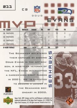 2002 Upper Deck MVP #211 Doug Evans Back