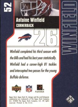 2002 Upper Deck XL #52 Antoine Winfield Back