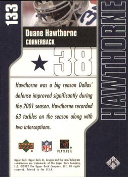 2002 Upper Deck XL #133 Duane Hawthorne Back