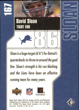 2002 Upper Deck XL #167 David Sloan Back