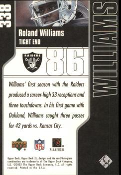 2002 Upper Deck XL #338 Roland Williams Back