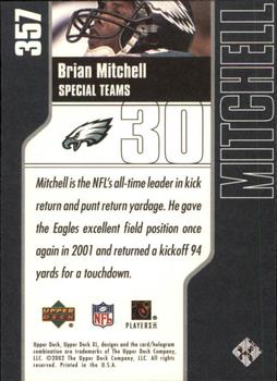 2002 Upper Deck XL #357 Brian Mitchell Back