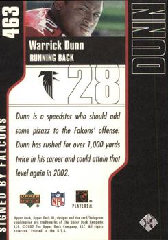 2002 Upper Deck XL #463 Warrick Dunn Back