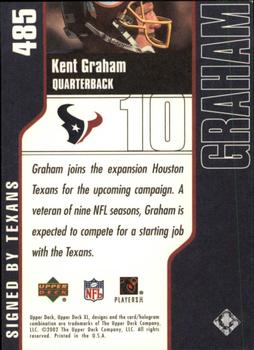 2002 Upper Deck XL #485 Kent Graham Back