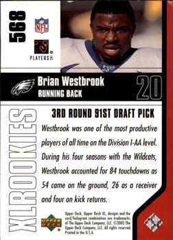 2002 Upper Deck XL #568 Brian Westbrook Back