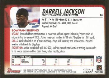2003 Bowman #88 Darrell Jackson Back