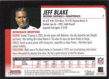 2003 Bowman Chrome #7 Jeff Blake Back