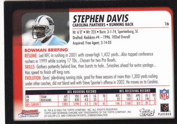 2003 Bowman Chrome #16 Stephen Davis Back