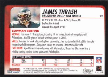 2003 Bowman Chrome #22 James Thrash Back