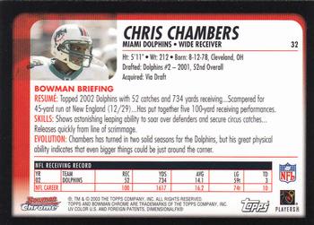 2003 Bowman Chrome #32 Chris Chambers Back