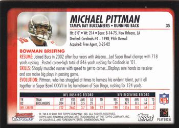 2003 Bowman Chrome #35 Michael Pittman Back