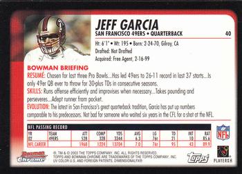 2003 Bowman Chrome #40 Jeff Garcia Back