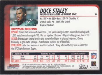 2003 Bowman Chrome #56 Duce Staley Back
