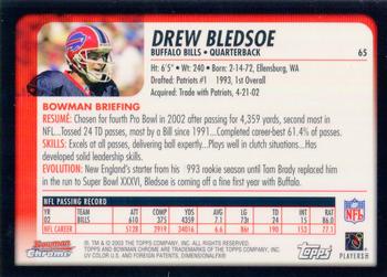 2003 Bowman Chrome #65 Drew Bledsoe Back