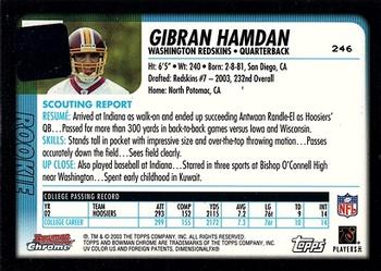 2003 Bowman Chrome #246 Gibran Hamdan Back
