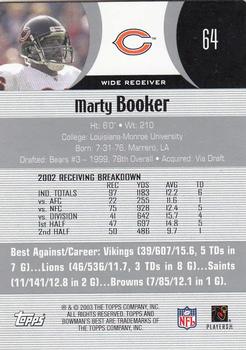 2003 Bowman's Best #64 Marty Booker Back