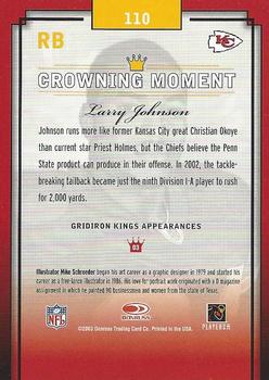 2003 Donruss Gridiron Kings #110 Larry Johnson Back