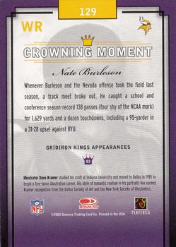 2003 Donruss Gridiron Kings #129 Nate Burleson Back